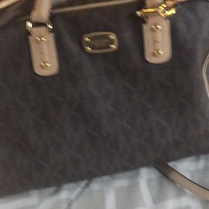 Michael Kira brown& tan bag